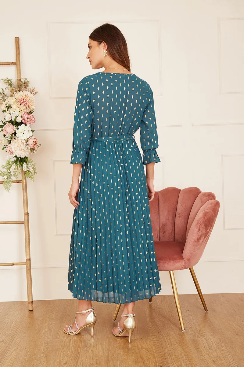 Yumi Pleated Wrap Dress