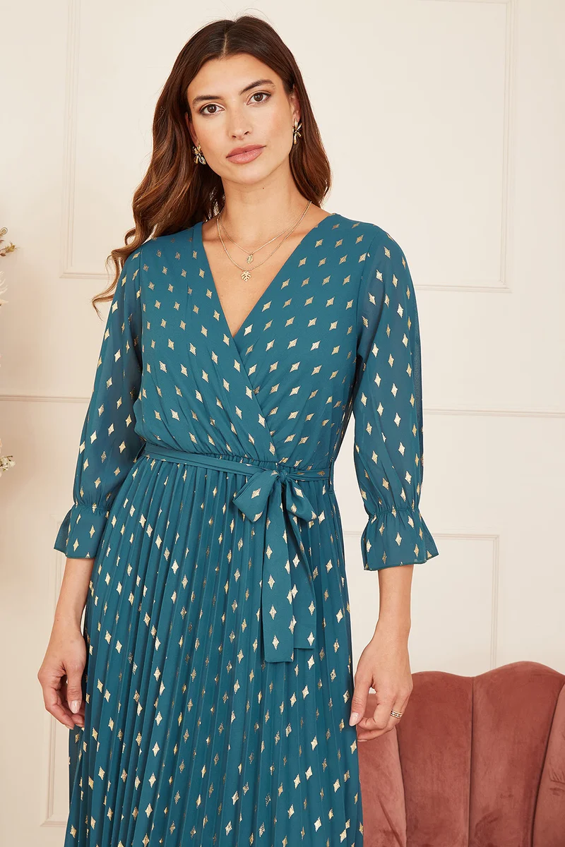 Yumi Pleated Wrap Dress