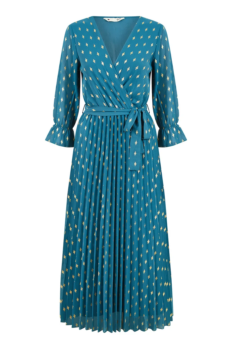 Yumi Pleated Wrap Dress