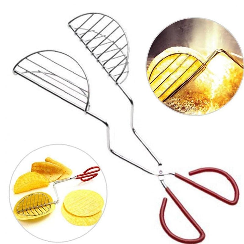 Froiny Stainless Steel Taco Maker Tongs, 12.6 Inch Long, Red, 1pc - Image 3