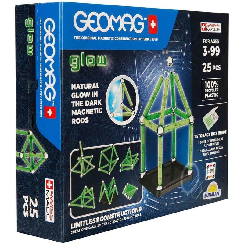 جيوماغ ألقضبان المغناطيسية المضيئة في الظلام 25 قطعة - 328 - Image 1