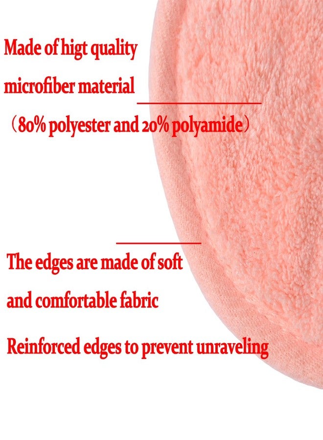 BloomSesame Reusable Makeup Remover Pads 16 Pack Microfiber Cleansing Facial Rounds Wipes Face, Eyes, Lips（3.5inch, coral） - Image 4