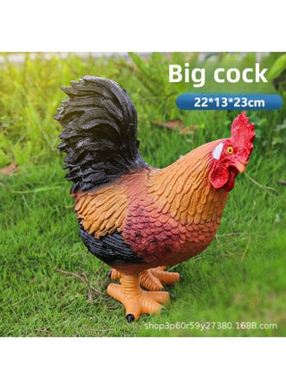 Children's Soft Glue Simulation Wild Animal Orangutan Elephant Forest Lion Tiger Model Garden Ornaments Doll Wholesale-Color:【poultry】big Rooster - pzsku/ZDD0BF37D841E7A837EB6Z/45/1745677417/30d157db-842a-4f28-92fc-74aa911f624c