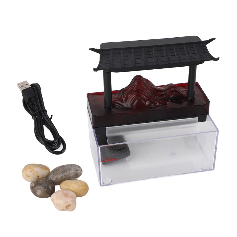 Tabletop Water Fountain USB LED Recurring Stream Plastic Indoor Fountain Decor for Living Room - Image 1