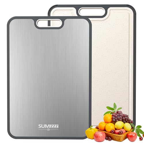Sumzzz Titanium Cutting Board for Kitchen, Cutting Board Double Sided Food Grade, Pure Titanium/PP, Easy to Clean Large Size 15”×10.3” - Image 1