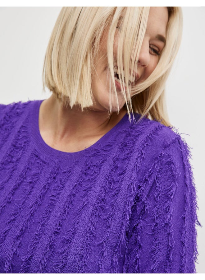 Samoon Fringe Short Sleeved Sweater - Image 5