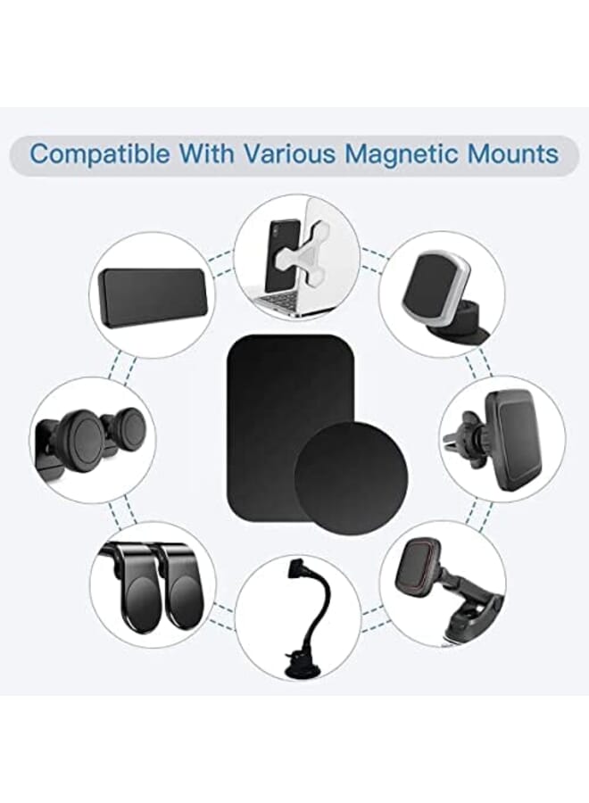 جود تول 12 قطعة لوحة معدنية عالمية حامل هاتف مغناطيسي للسيارة مع لاصق 3M متوافق مع حوامل مغناطيسية 6 مستطيلة و 6 مستديرة - Image 4