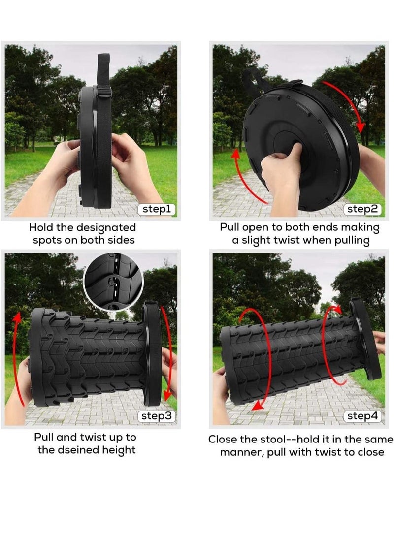 جينيكست كرسي قابل للطي قابل للسحب ، كرسي تخييم قابل للطي قابل للطي ، سعة حمولة 400 رطل ، ارتفاع قابل للتعديل للصيد في الهواء الطلق والتنزه والبستنة والشواء والسفر (أسود) - Image 2