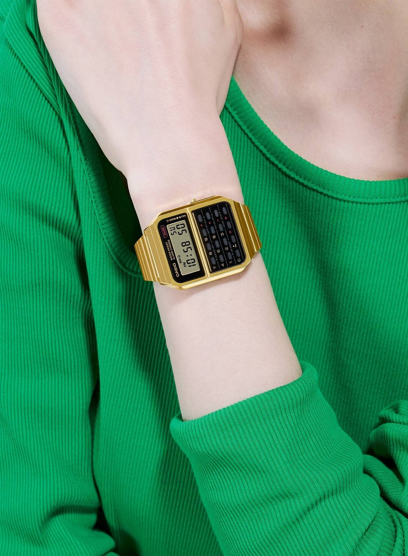 CASIO Vintage Digital Calculator Stainless Steel Watch CA-500WEG-1ADF - Image 2