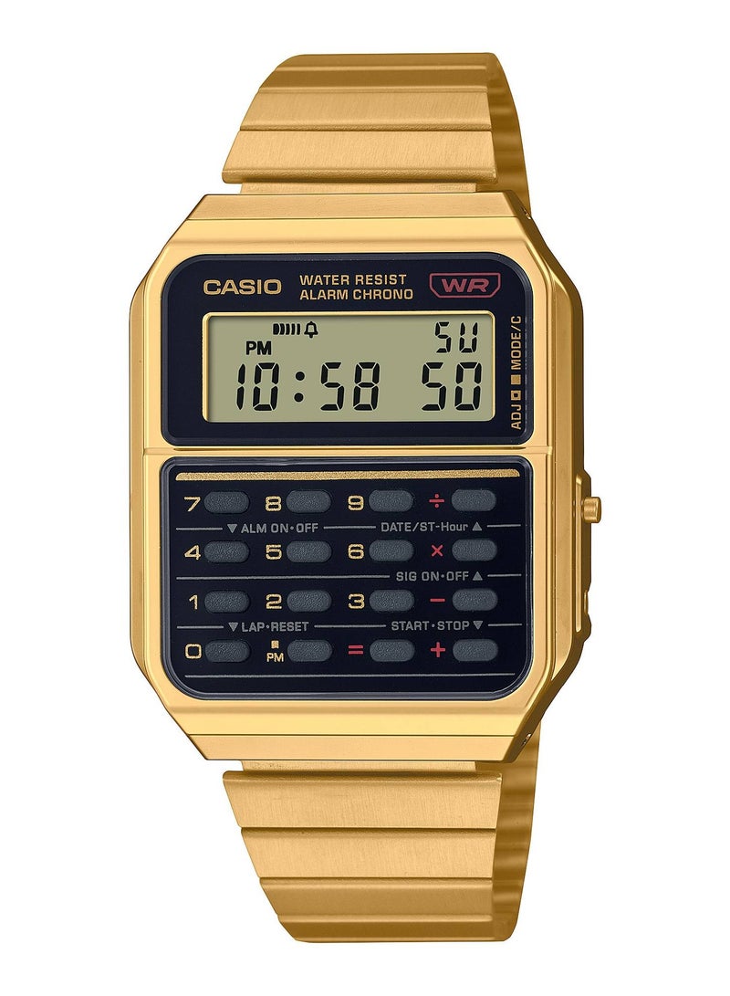 CASIO Vintage Digital Calculator Stainless Steel Watch CA-500WEG-1ADF - Image 1