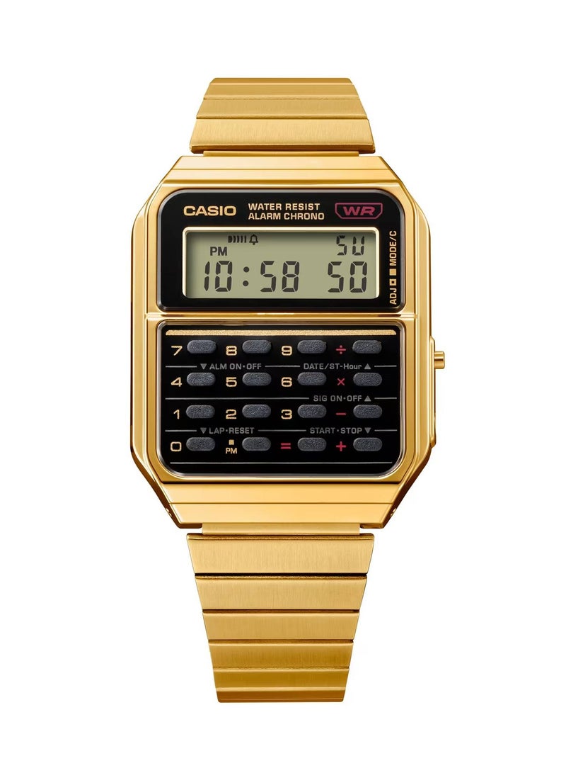 CASIO Vintage Digital Calculator Stainless Steel Watch CA-500WEG-1ADF - Image 3