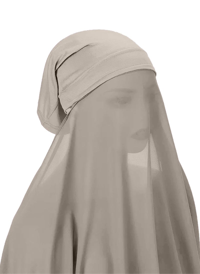 NUKHBAA Instant Hijab Wrap,Pullover Head Scarf with Tube Undercap Dark Gray color Hijab-HC3 - Image 2