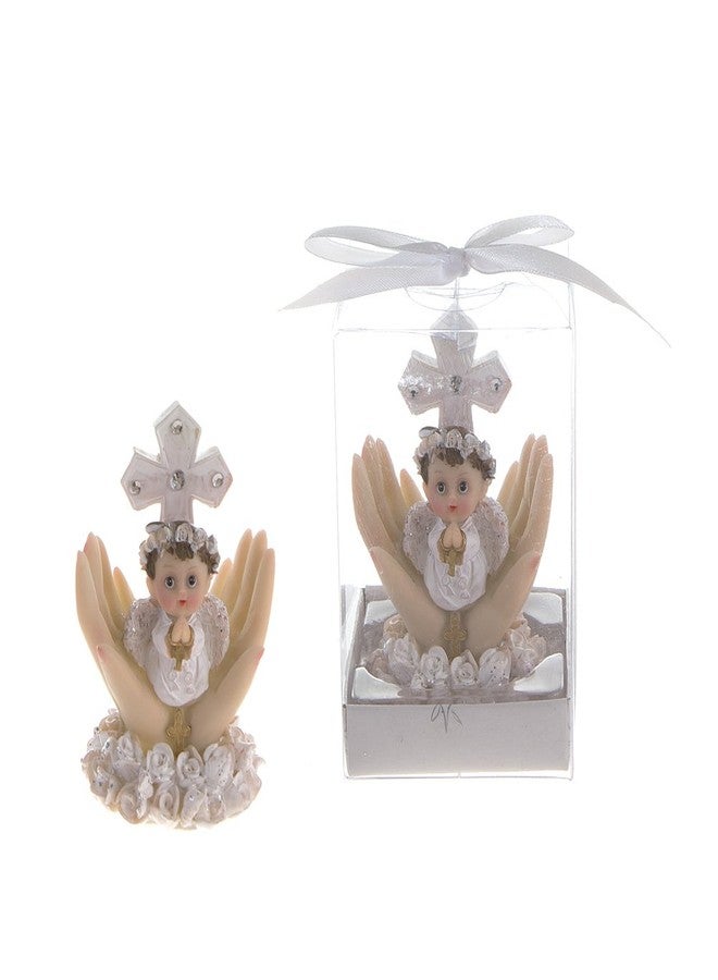 تذكار ديني من لوناورا - مجموعة من ١٢ قطعة تذكارية لطفل رضيع يرتدي ملابس بيضاء على كفه - أزرق