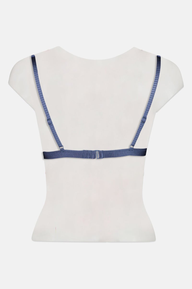 Aerie Women Ribbed Padded Bikini Top, Slate  - Image 2