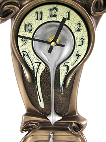 Things2Die4 Art Nouveau 11 1/4" High Melting Bronze Table Clock - Image 4