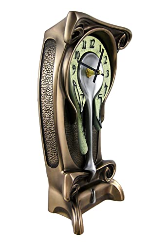 Things2Die4 Art Nouveau 11 1/4" High Melting Bronze Table Clock - Image 2