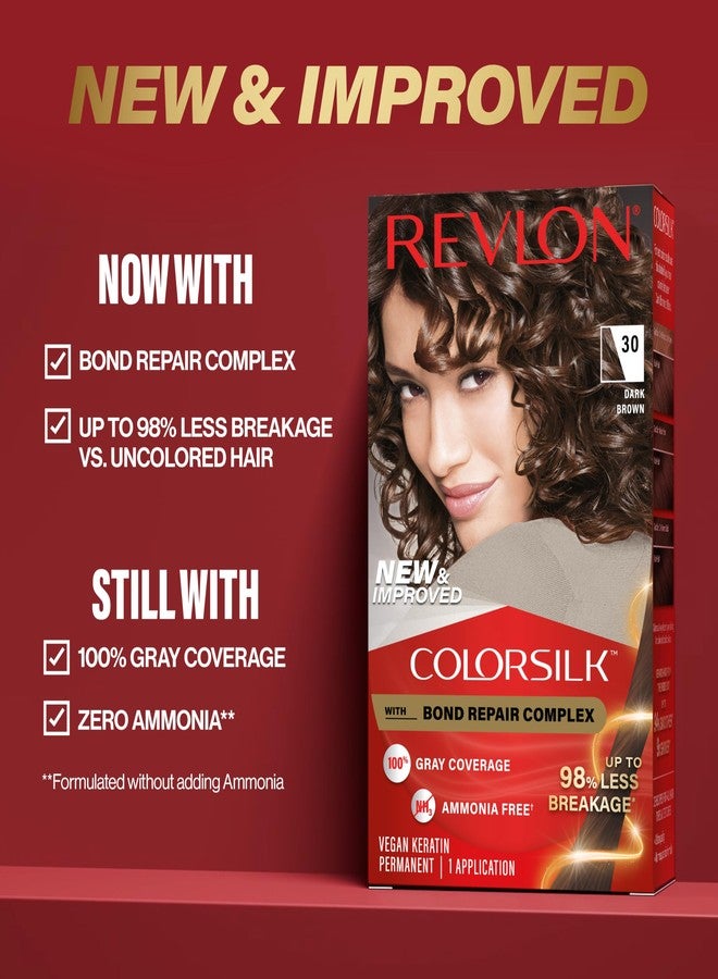 Revlon ColorSilk with Bond Repair Complex, Black Permanent Hair Color, 100% Gray Coverage, Ammonia Free Hair Dye, Vegan Keratin, 20 Brown Black (Pack of 3) - Image 3