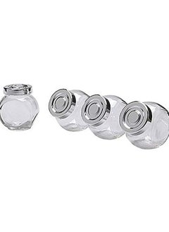 Generic Kitchen Glass Spice Jars Seasoning Box Set of 4, Transparent  - Image 1
