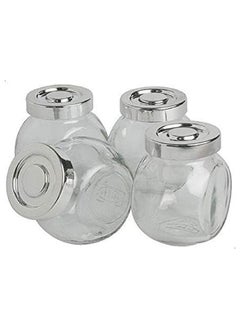 Generic Kitchen Glass Spice Jars Seasoning Box Set of 4, Transparent  - Image 2