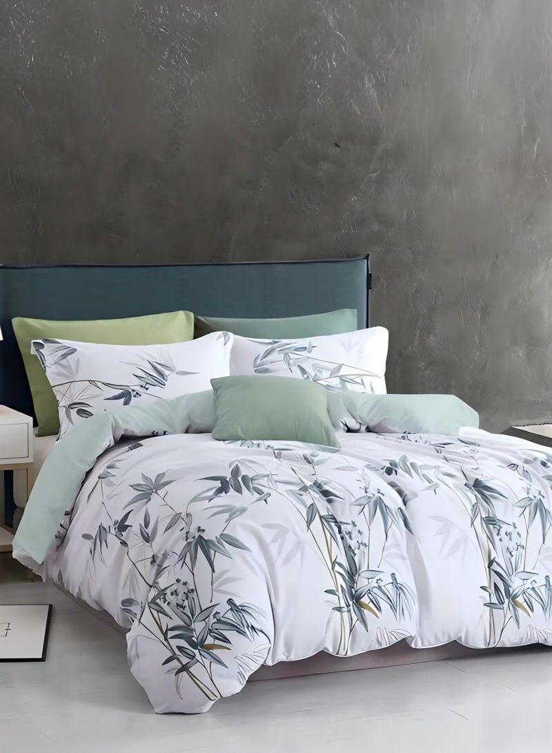 طقم أغطية سرير مع غطاء لحاف حجم توين / مفرد ، 4 قطع مع غطاء لحاف 160×210 سم + 1 ملاءة مشدودة + 2 غطاء وسادة ، طقم غطاء لحاف