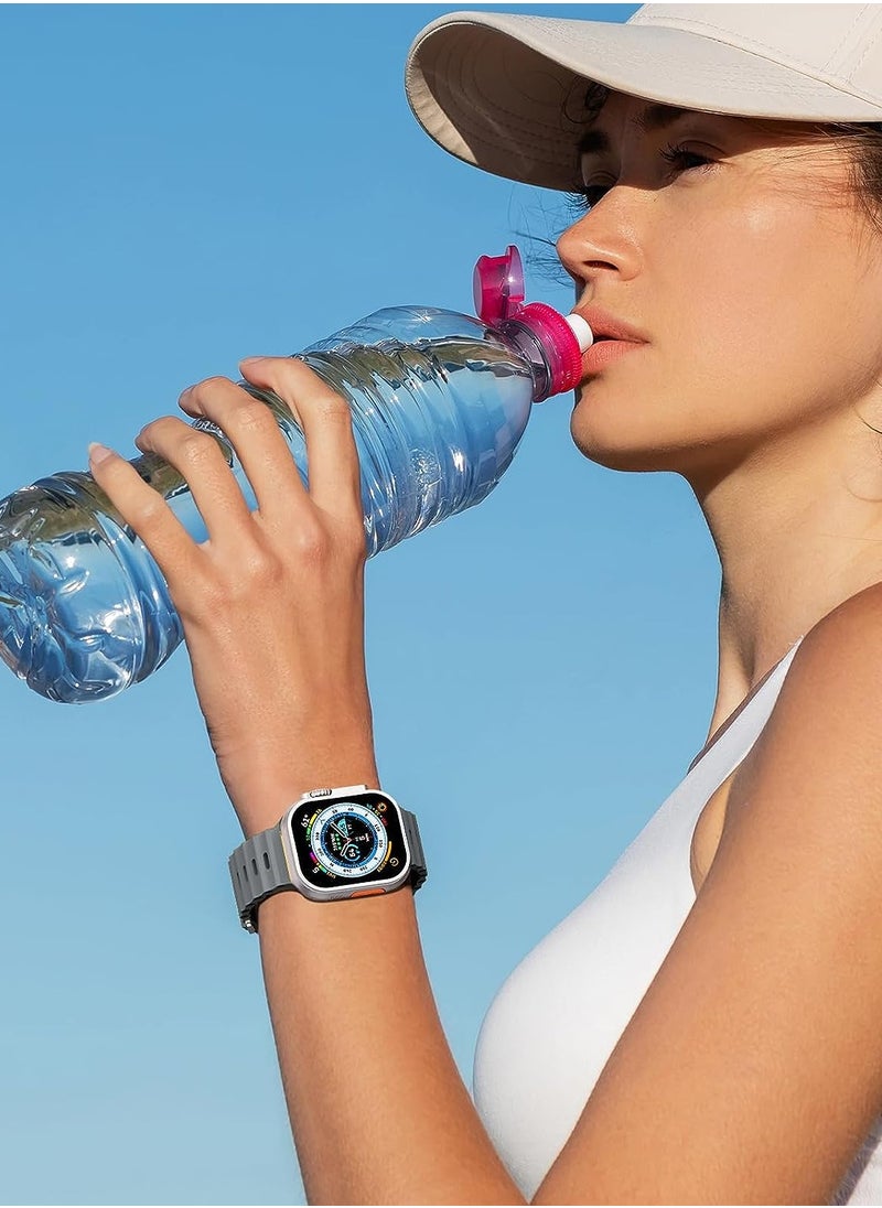 Color Fans - Apple Watch Ocean Band 41mm 40mm 38mm for Men Women, Soft Silicone Sport Band Replacement Strap for Apple Watch Ultra iWatch Series 8 7 SE 6 5 4 3 2 1 Gray-Teal - Image 1