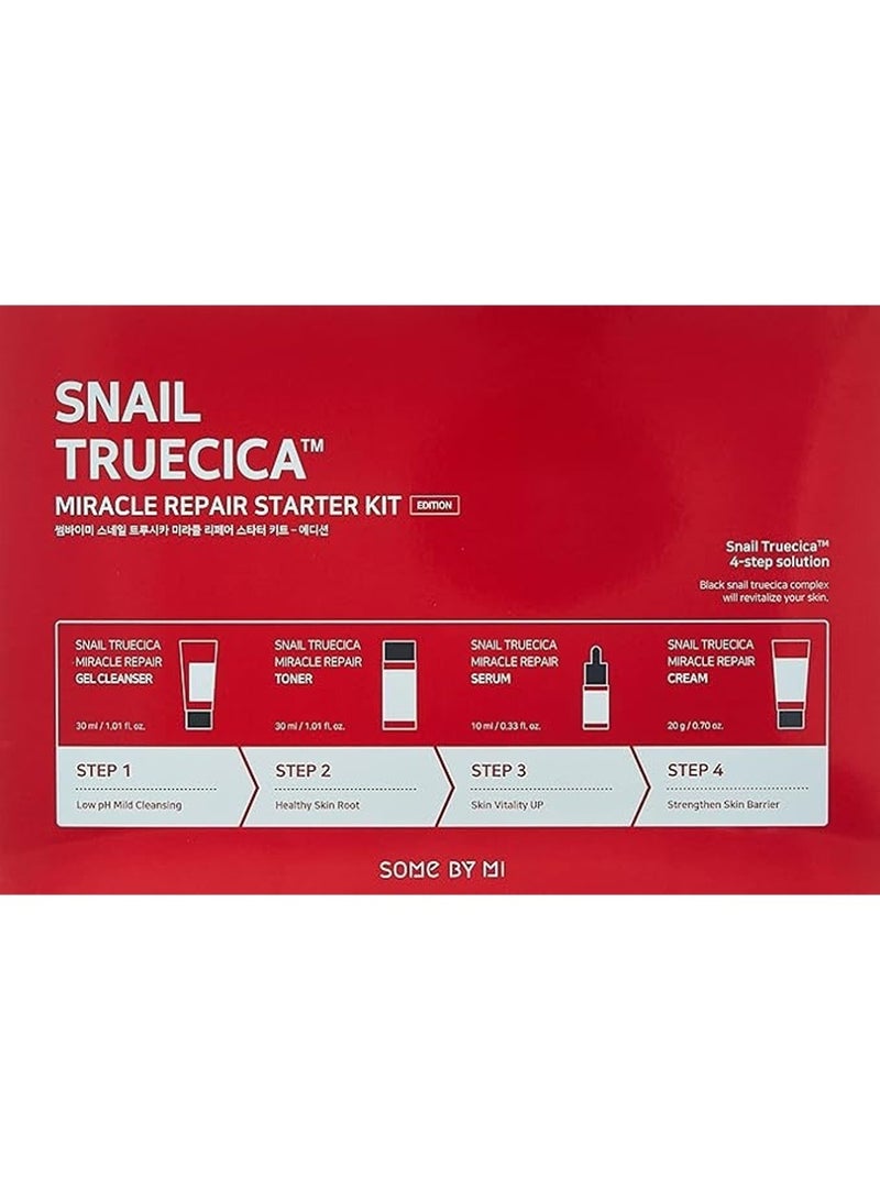 Some by Mi Snail Truecica Miracle Repair Starter Kit - Includes Toner 1.01Oz + Serum 0.33Oz + Gel Cleanser 1.01Oz + Cream 0.67Oz - For Daily Repair Travel Skin Care - Set Of 4 Gift Set 100ml - Image 2