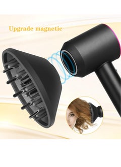 DOSCHER HairDryer Attachment Diffuser for Curly/Wavy/Thick Hair – Volumizing Blow Dry Tool with Frizz Control & Fast Drying, Heat-Safe Design for Natural Textures (Black)  - Image 2