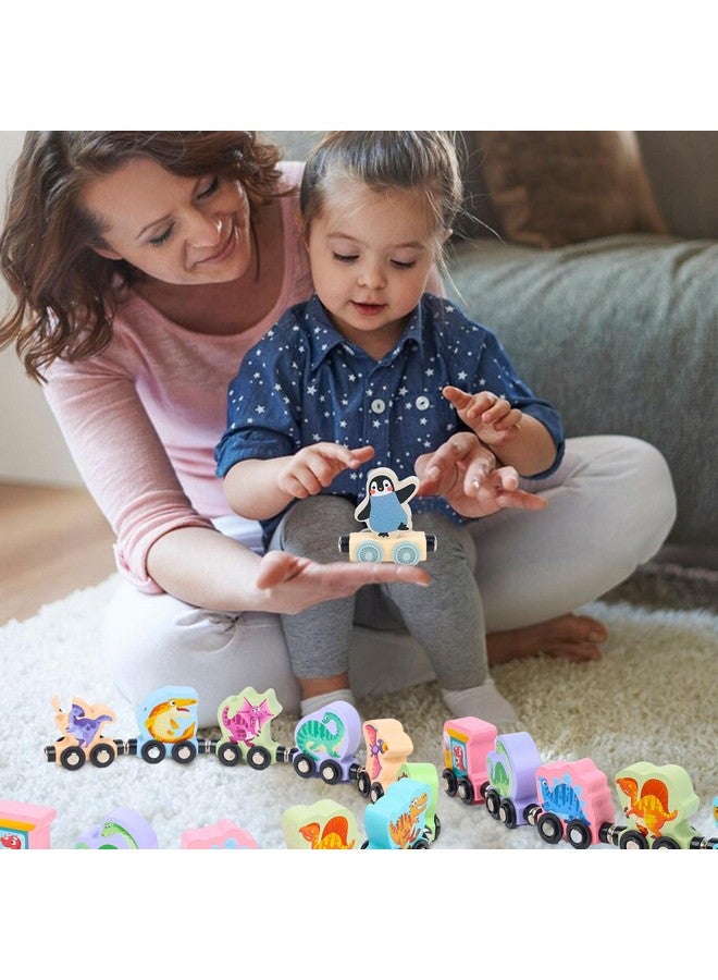 LovesTown Magnetic Train Set for Toddlers, Montessori Learning Toys, Magnet Cars with Animals - Image 2