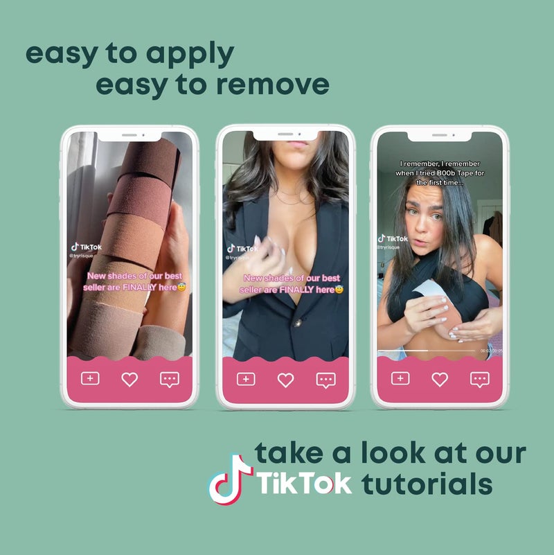 Risque Beaute RisquÃ© Boob Tape Boobtape for Breast Lift | Includes Nipple Covers | Body Tape for Push up & Shape | Works Great with Sticky Bra Backless Bra or Strapless Bra | Waterproof Sweat-Proof Beige - Image 4