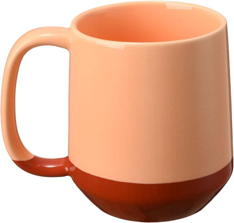 Miicol Ceramic Coffee Mug, 16 oz / 455 ml Large Coffee Cup, Tea Mug with Handle, Flat Bottom Mug for Men, Women, Office, Microwave and Dishwasher Safe, Multi-Color, Caramel Peach - Image 1