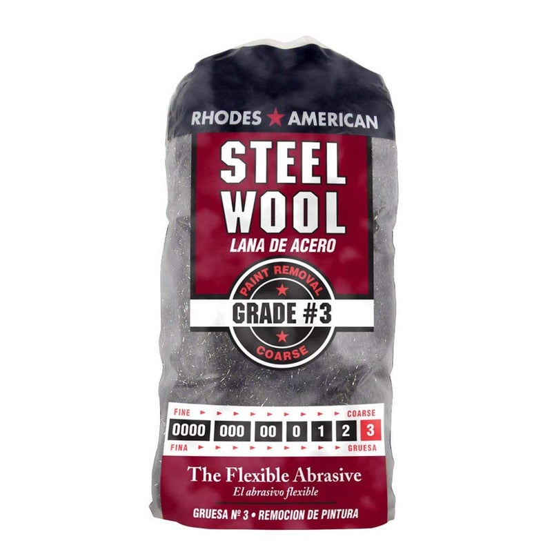 Homax Rhodes American Paint Removal Steel Wool, Coarse Grade #3, 12 Pads - Image 1
