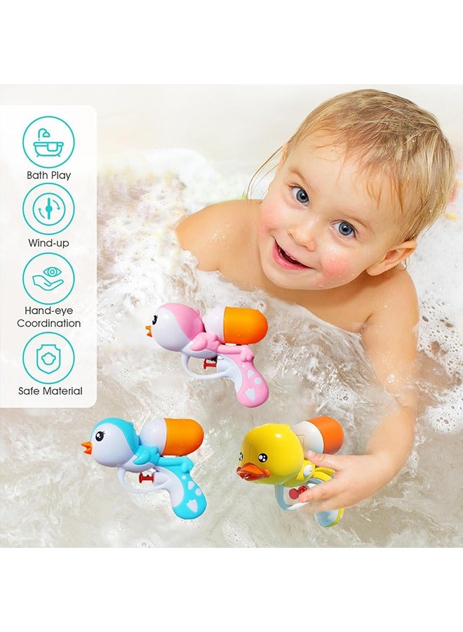 Water Gun Toy, 3PCS Toddler Bath Toys Set, Cute Duck, Penguin, and Hippo Water Gun Toy for Kids, water gun for kids, ummer Beach Small Gun, Fun Pool and Bath Time Toys for Toddlers 1-4 Years, Toddlers Swimming Pool Beach Toys  - Image 3