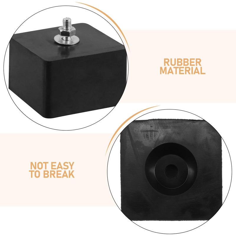 4Pcs Black Rubber Anti Vibration Mounting Pads for Mini Split AC Outdoor Units - Image 4
