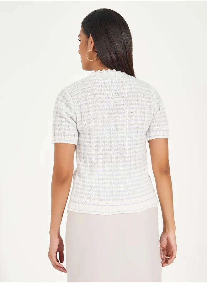 Styli Knitted Regular Fit Short Sleeve T-Shirt