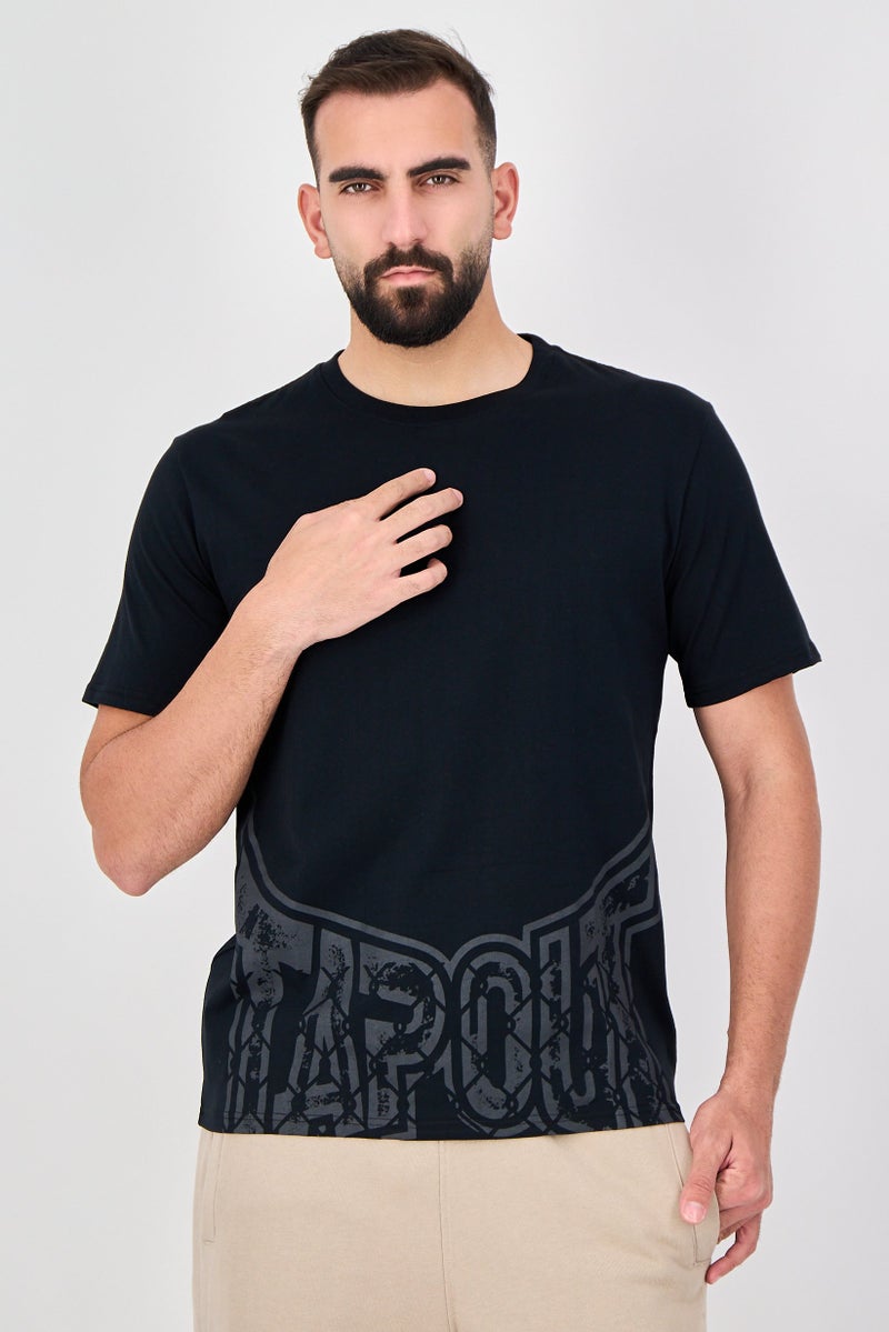 TapouT Men Sportswear Fit Short Sleeve Outdoor T-Shirt, Black - Image 1