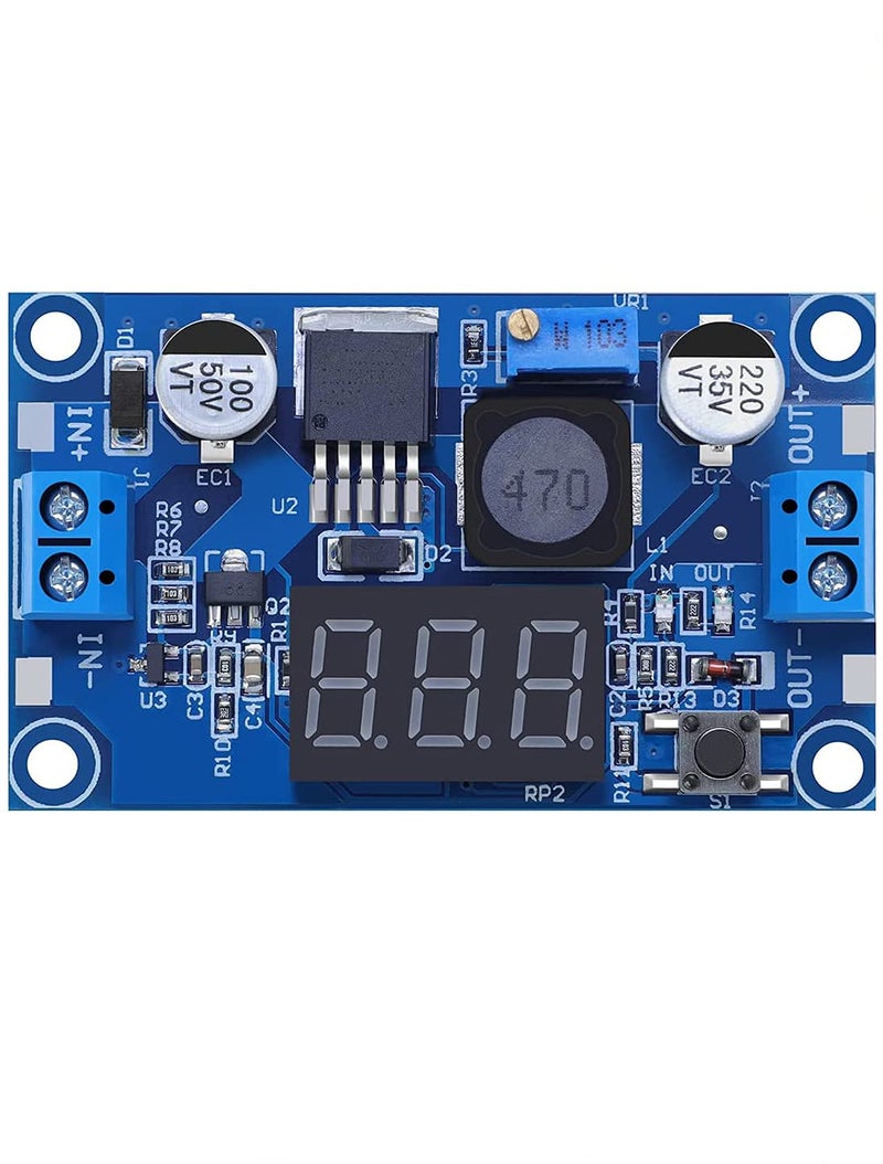 REES52 REES52 LM2596S DCDC Buck Converter DIY 440V to 12537V StepDown Regulator Power Module Volt Stabilizer with LED Voltmeter Display - Image 1