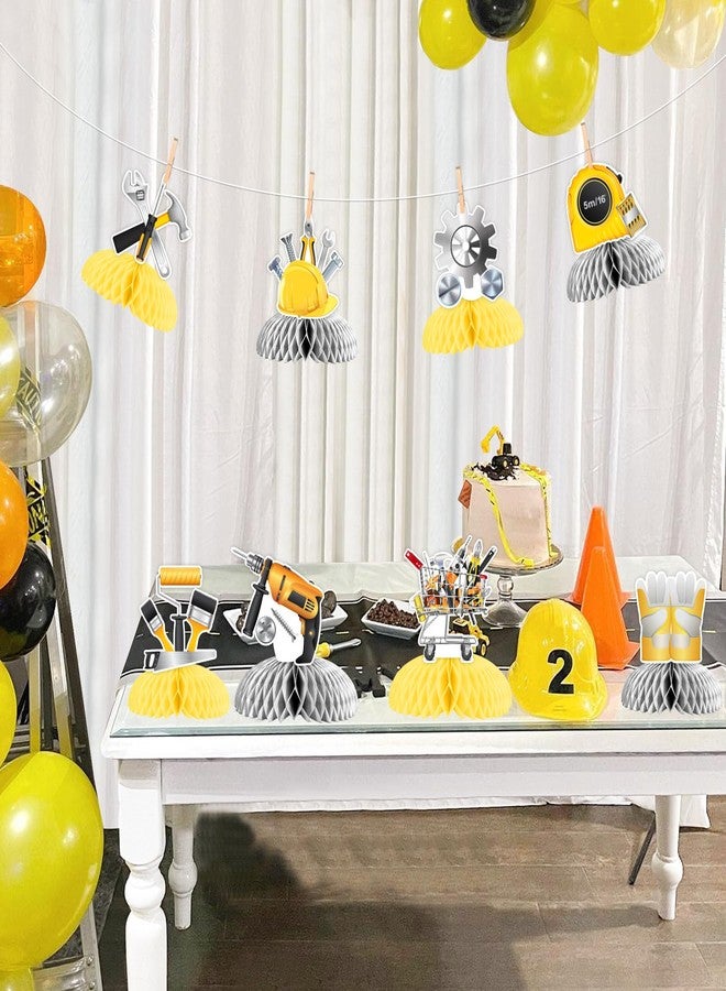 Cheereveal 8-Piece Tools Honeycomb Centerpieces - Tools Theme Party Decorations, Boys' Birthday Party & Baby Shower Supplies - Image 2