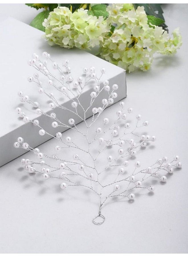 Vogue Hair Accessories - مشبك شعر زفاف فاخر مصنوع يدويًا وإكسسوارات شعر للنساء (ورقة لؤلؤية فضية 4001) عبوة من قطعة واحدة - Image 1