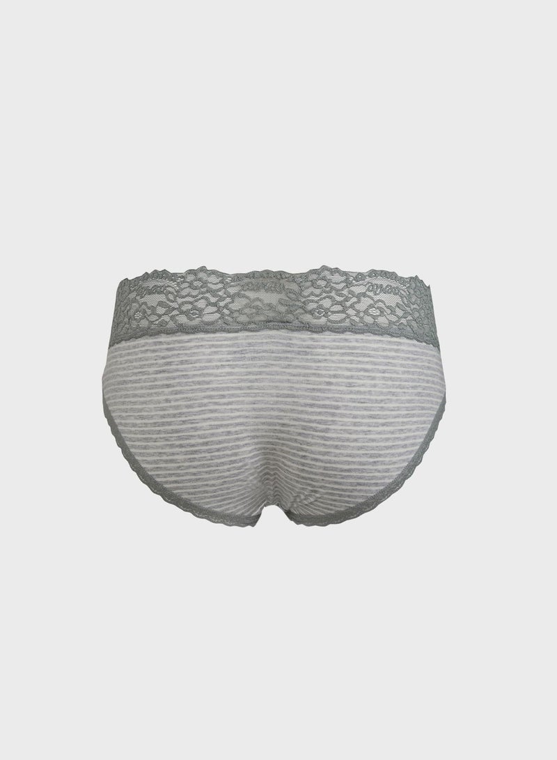 Aerie Striped Lace Detail Brief  - Image 2