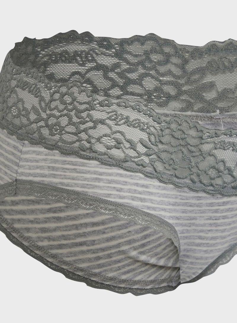 Aerie Striped Lace Detail Brief  - Image 3