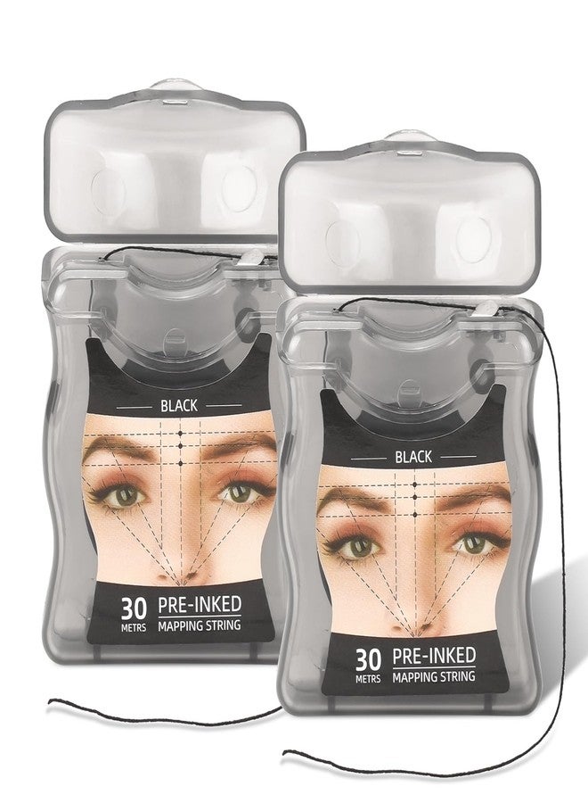 أتوموس خيط رسم الحواجب من أتوموس، قطعتان، مُعبأتان مسبقًا بالحبر، طول 30 مترًا (98 قدمًا)، خيط مايكروبليدينغ لتحديد الحواجب، خيط قياس أسود لمكياج الحواجب - Image 1