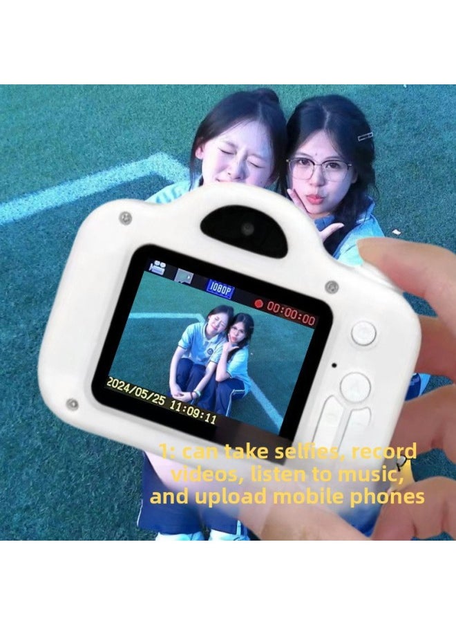 Generic Cute Children's High-definition Dual-camera Digital Camera Campus Students Can Take Photos To Upload Mobile Phone Travel Record Camera-Body Color:Function [video/music/selfie/game/filter] Yellow-high-speed Card 8g [can Take 450 Photos] + Giveaways  - Image 4