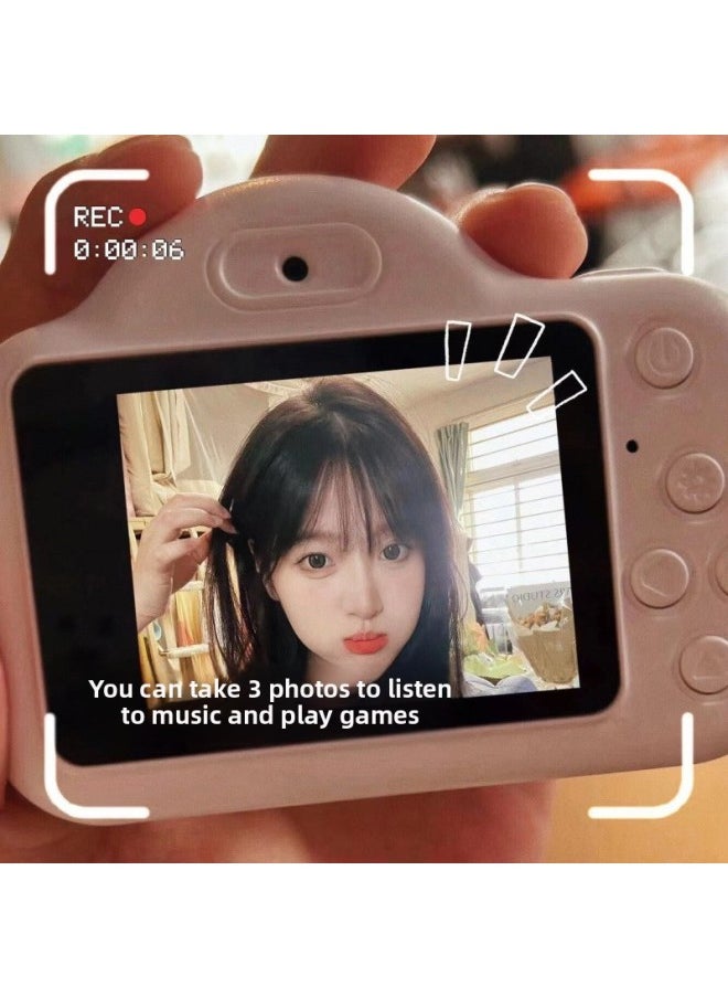 Generic Cute Children's High-definition Dual-camera Digital Camera Campus Students Can Take Photos To Upload Mobile Phone Travel Record Camera-Body Color:Function [video/music/selfie/game/filter] Yellow-high-speed Card 8g [can Take 450 Photos] + Giveaways  - Image 5