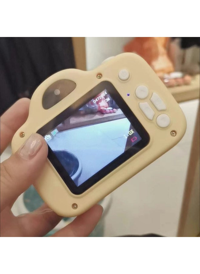 Generic Cute Children's High-definition Dual-camera Digital Camera Campus Students Can Take Photos To Upload Mobile Phone Travel Record Camera-Body Color:Function [video/music/selfie/game/filter] Yellow-high-speed Card 8g [can Take 450 Photos] + Giveaways  - Image 1