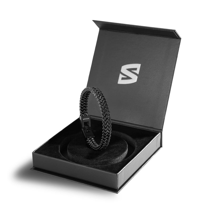 SERASAR Mens Black Bracelet Stainless Steel Men's Bracelets Bangle Jewelry Gift For Men Gifts Braclet - Image 2