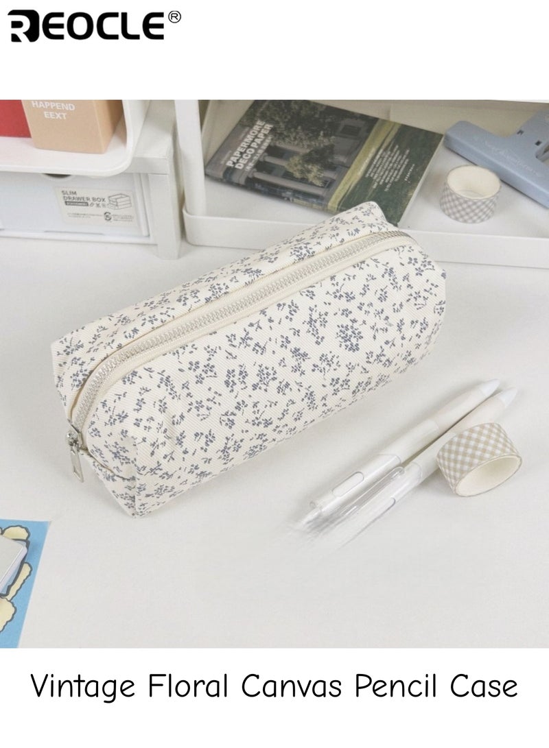 REOCLE Women's Pencil Case Patterned Cylindrical Pencil Pouch with Secure Closure Stylish Compact Organizer for Stationery & Small Daily Items - Image 1