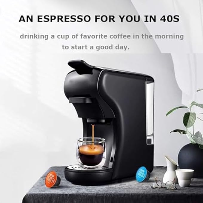 KASTWAVE Coffee Machine Powerful Pod Coffee Machine With 600Ml Detachable Water Tank Coffee Maker With 19 Bar Automatic Steam Pressure Pump For Espresso Powder Makes Iced Coffee Espresso Cappuccino - Image 3