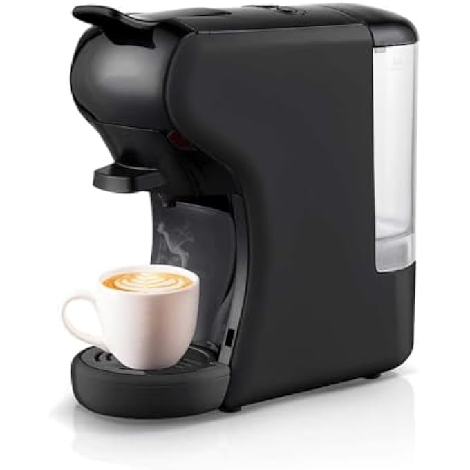 KASTWAVE Coffee Machine Powerful Pod Coffee Machine With 600Ml Detachable Water Tank Coffee Maker With 19 Bar Automatic Steam Pressure Pump For Espresso Powder Makes Iced Coffee Espresso Cappuccino - Image 1