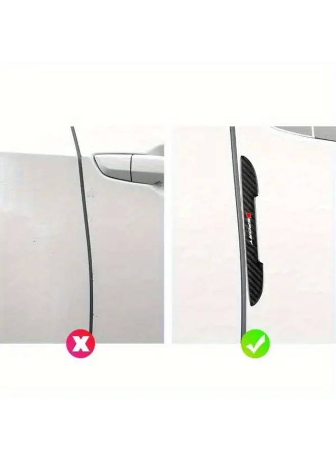 4 Pcs Car Door Protector Strips Carbon Fiber Texture Scratch Resistant - Image 3