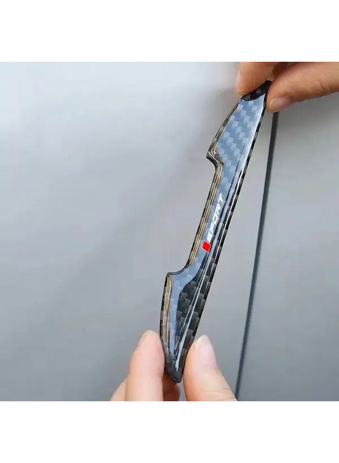 4 Pcs Car Door Protector Strips Carbon Fiber Texture Scratch Resistant - Image 1
